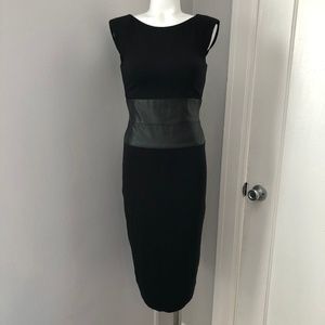 Bailey 44 Heavy Knit Jersey Eco Leather Band Dress